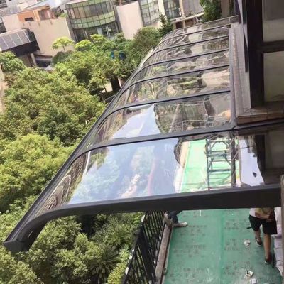 Schwarz Weiß Grau PC Beschichtet Stoßbeständig mehrere Größen Aluminiumrahmen Polycarbonat Markisen