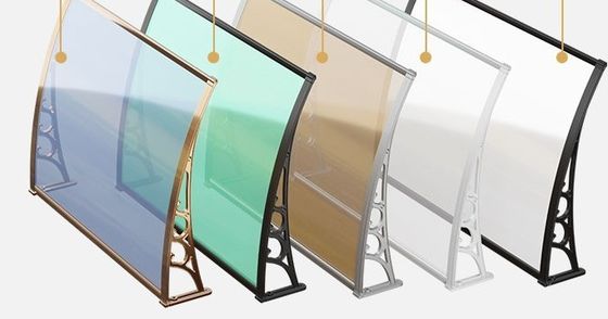 Polykarbonat Fensterfenster Decke DIY Baldachin mit schwarz-weiß oder grauer Halterung