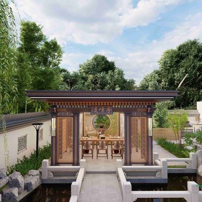 Ein guter Preis. Neuer chinesischer Stil Aluminiumlegierung Gartenpavillon Baustelle Kiosk Moderne Übernahme der traditionellen Ästhetik Online