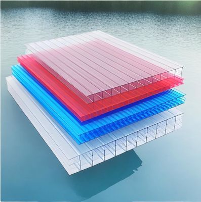 SGS-geprüftes Wetterbeständiges Polycarbonat PC 3-4 Zwillingswand Hohlgrün mit Anti-UV