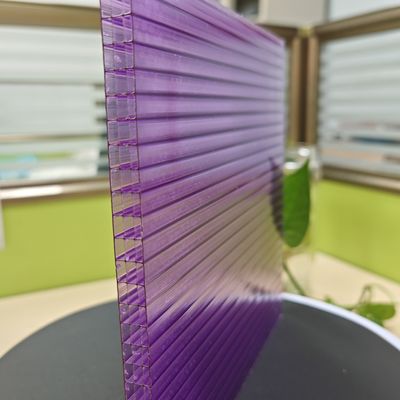 Purpurfarbene einzigartige 8mm Polycarbonat-Dachplatten Vierschichtstruktur