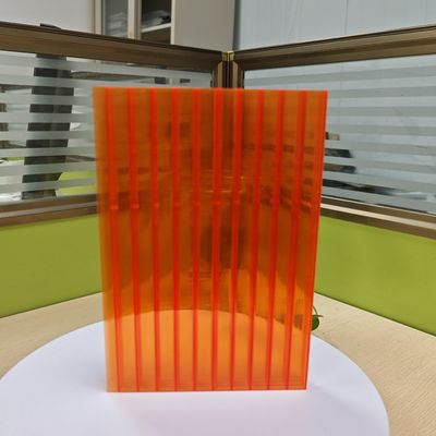 16 mm Orange Polycarbonat Hohlblatt Hohe Festigkeit Leichtgewicht Wärmedämmung Anpassungslängen
