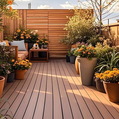 Holzfarbe Aluminiumlegierung mit TPE beschichtet Boden für Garten Balkon Park