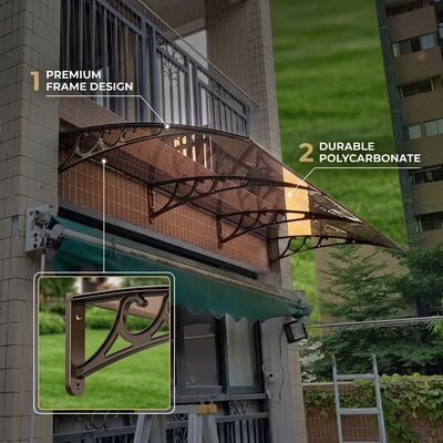 Die Breite hängt von der PC-Überdachung ab. Allgemeine Außenabdeckung aus Polycarbonat, die Schutz vor Sonne, Regen und Wind bietet